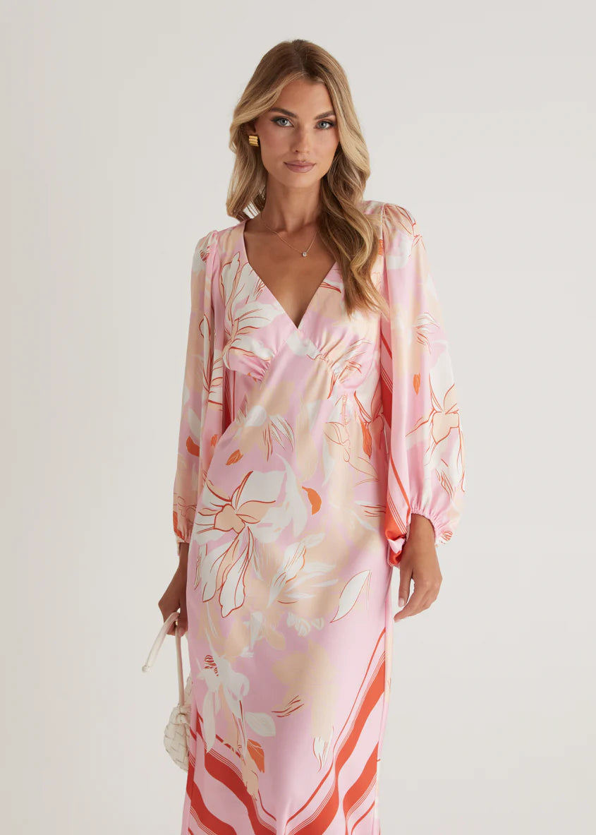 Stetha Maxi Dress - Candy Pink Floral