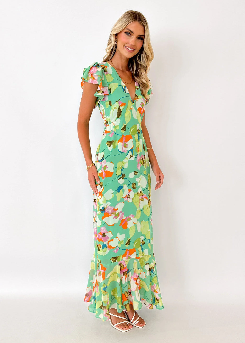 Vettie Maxi Dress - Mint Dahlia