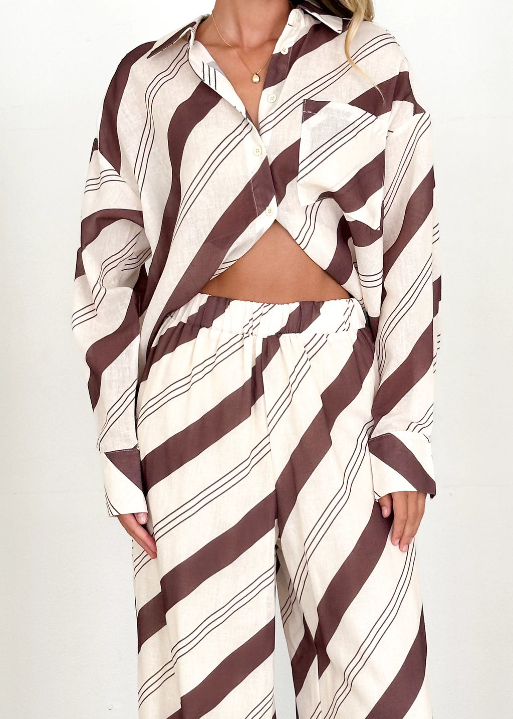 Jessa Pants - Choc Stripe