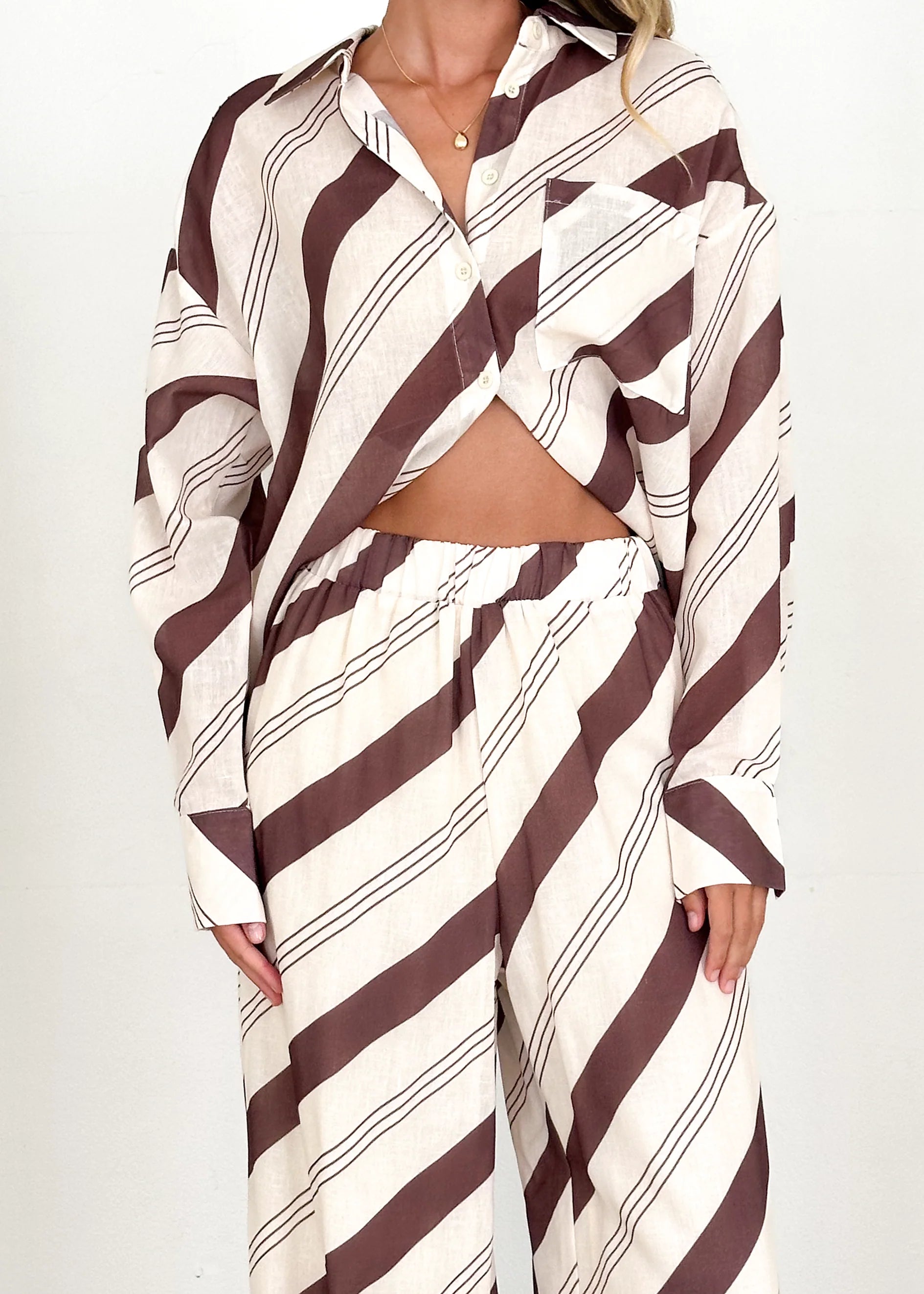 Jessa Pants - Choc Stripe