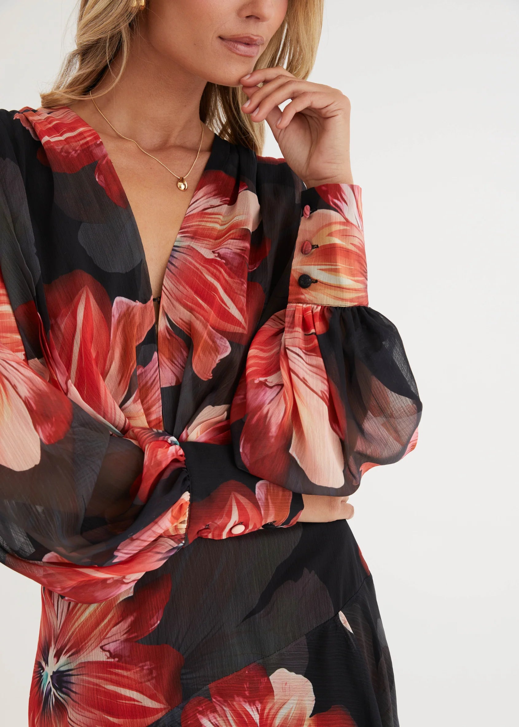 Frida Maxi Dress - Black Floral