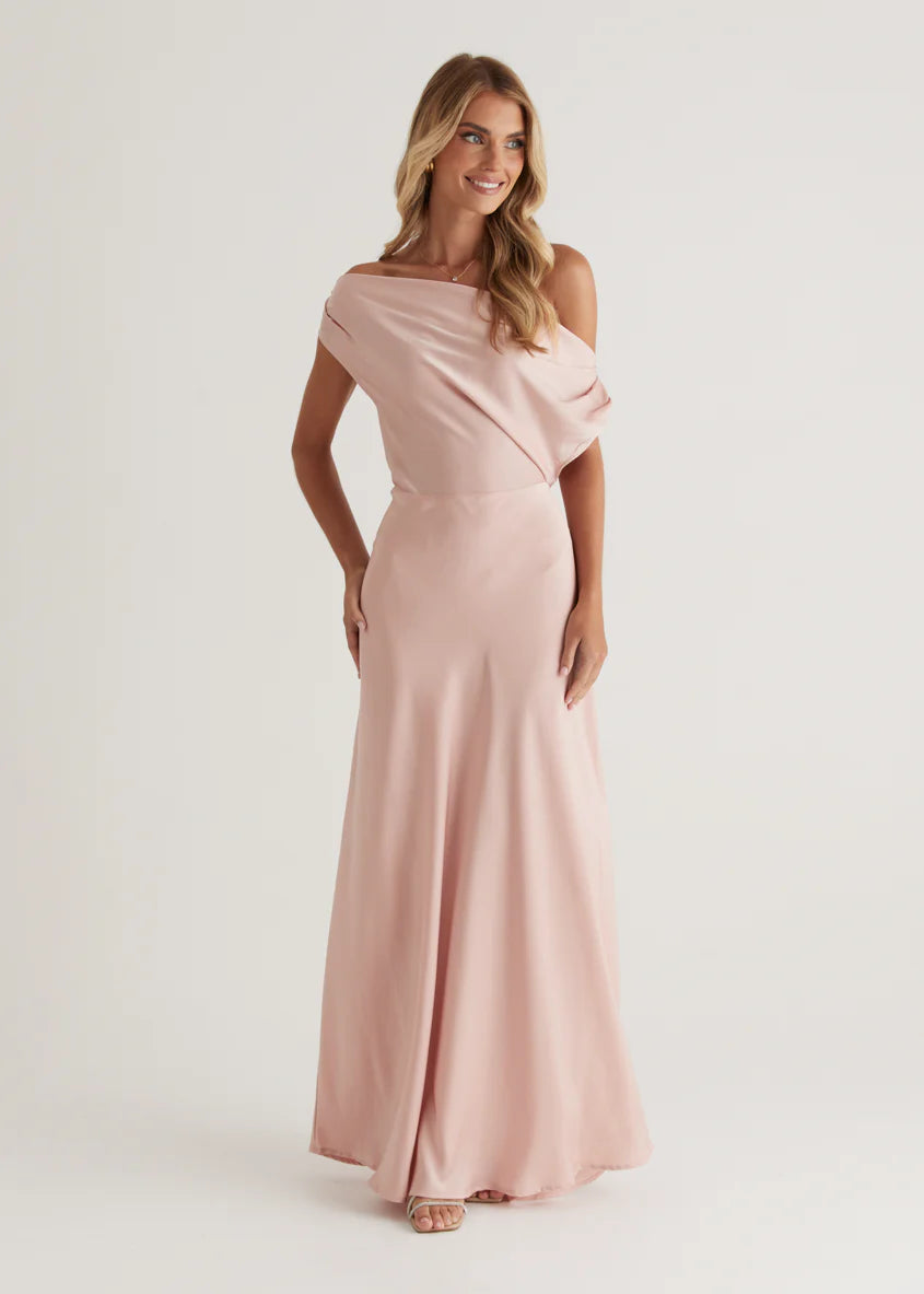 Rae Off Shoulder Maxi Dress - Blush