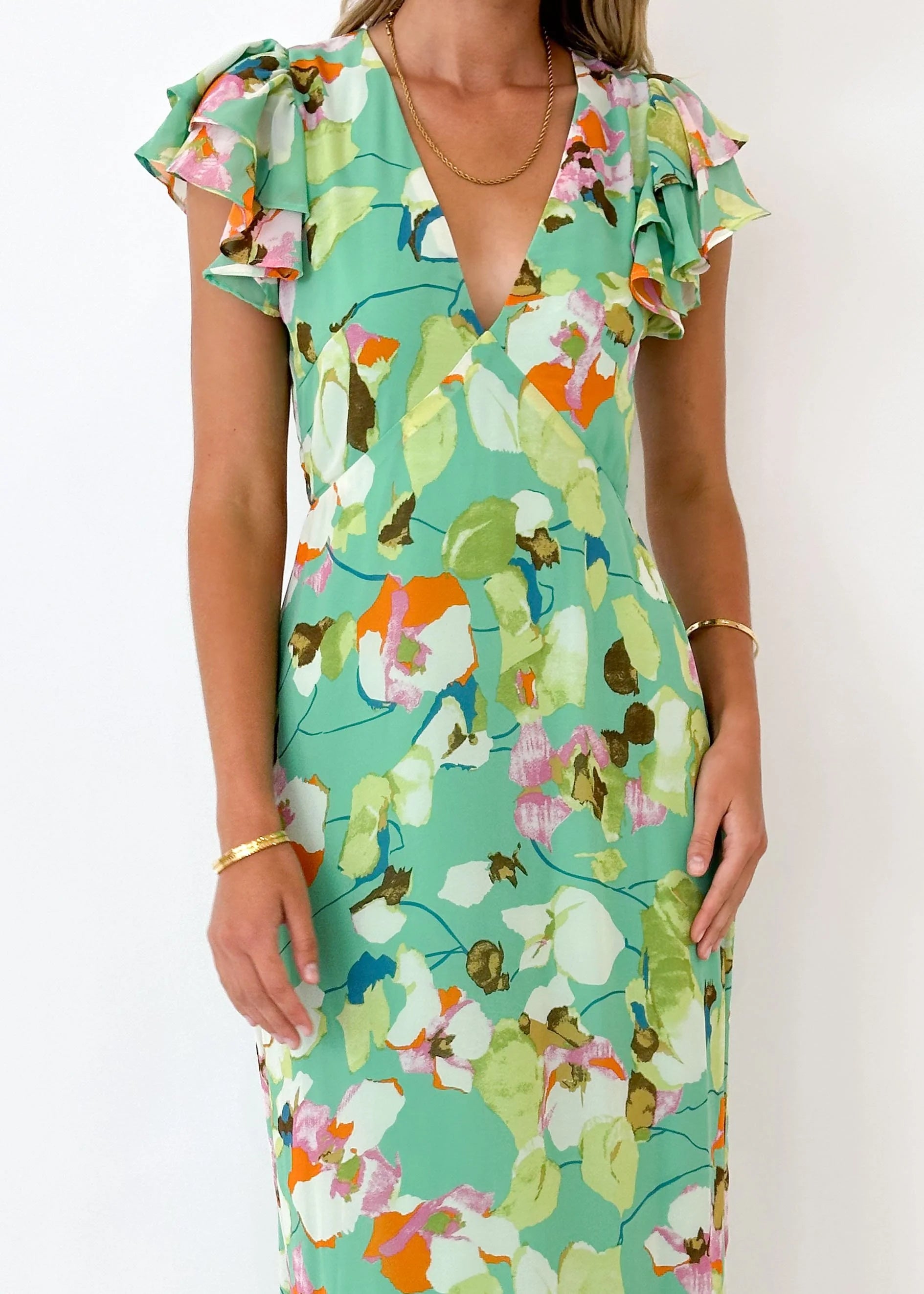 Vettie Maxi Dress - Mint Dahlia