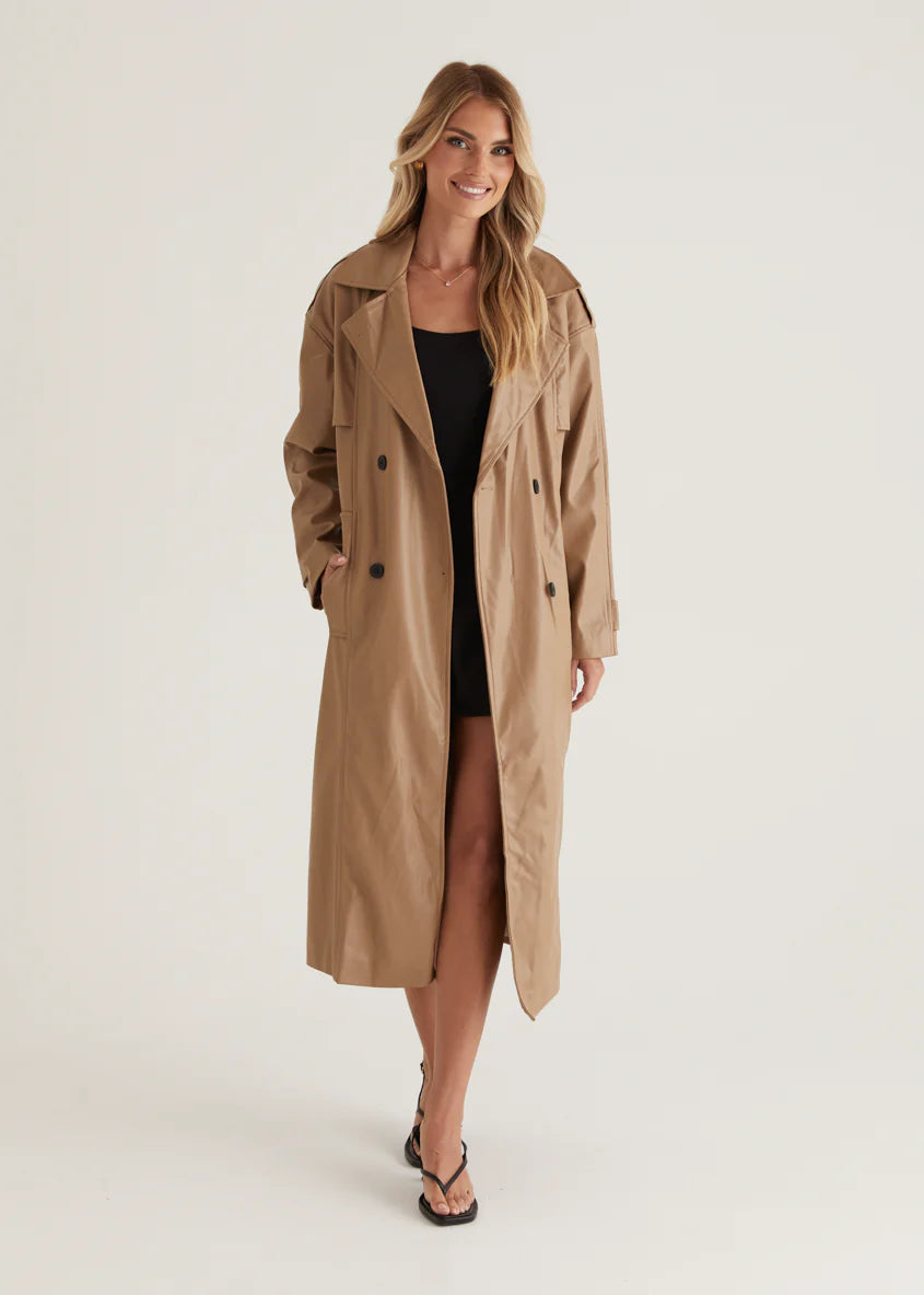 Reese Pu Trench - Camel