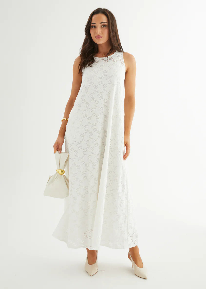 Aneika Lace Maxi Dress - White
