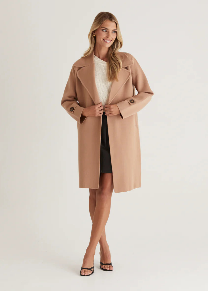 Chayso Knit Coat - Camel