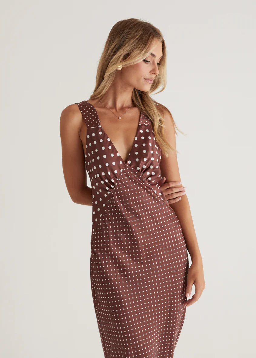 Taleena Maxi Dress - Chocolate Spot