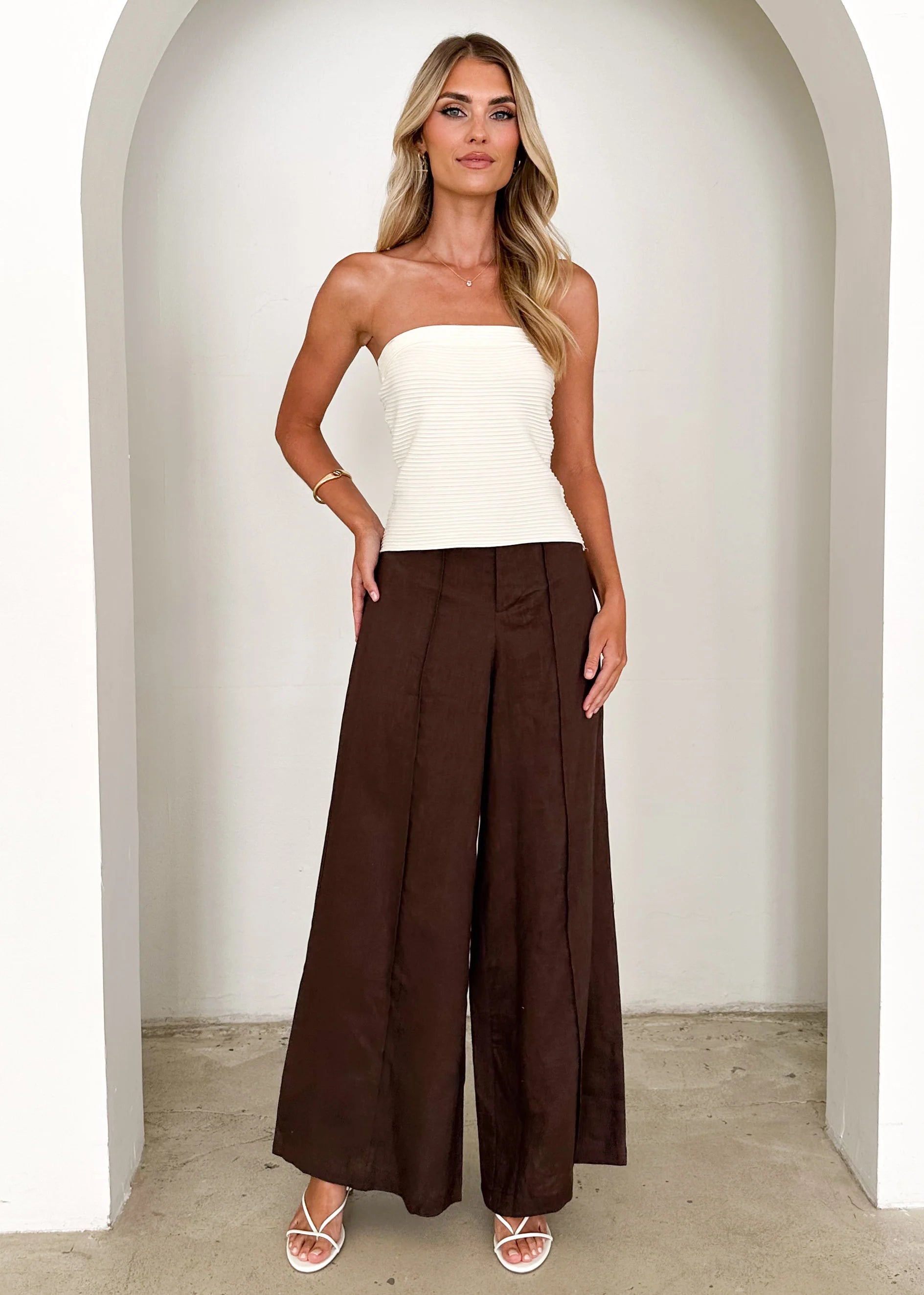 Winnie Strapless Knit Crop - Off White