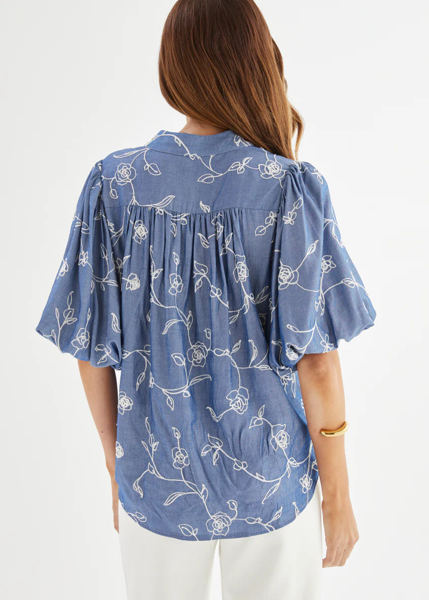 Mendez Blouse - Indigo Chambray