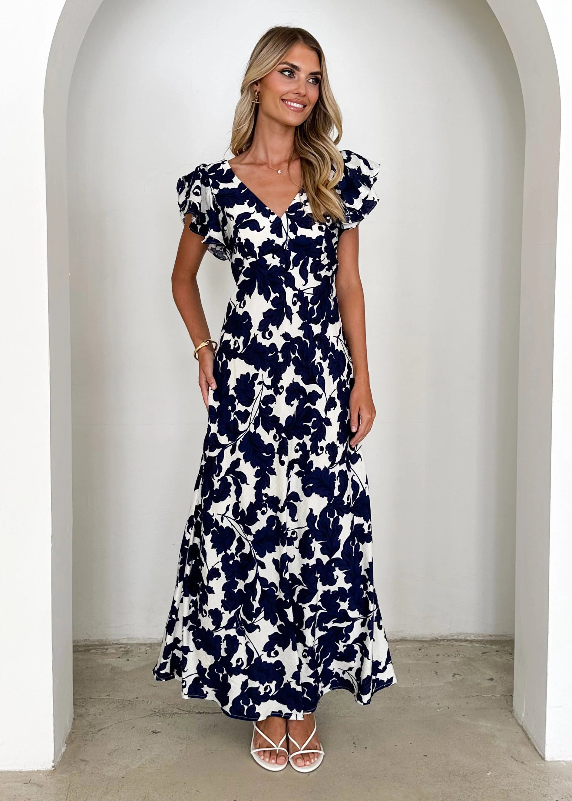 Xandra Maxi Dress - Navy Paisley