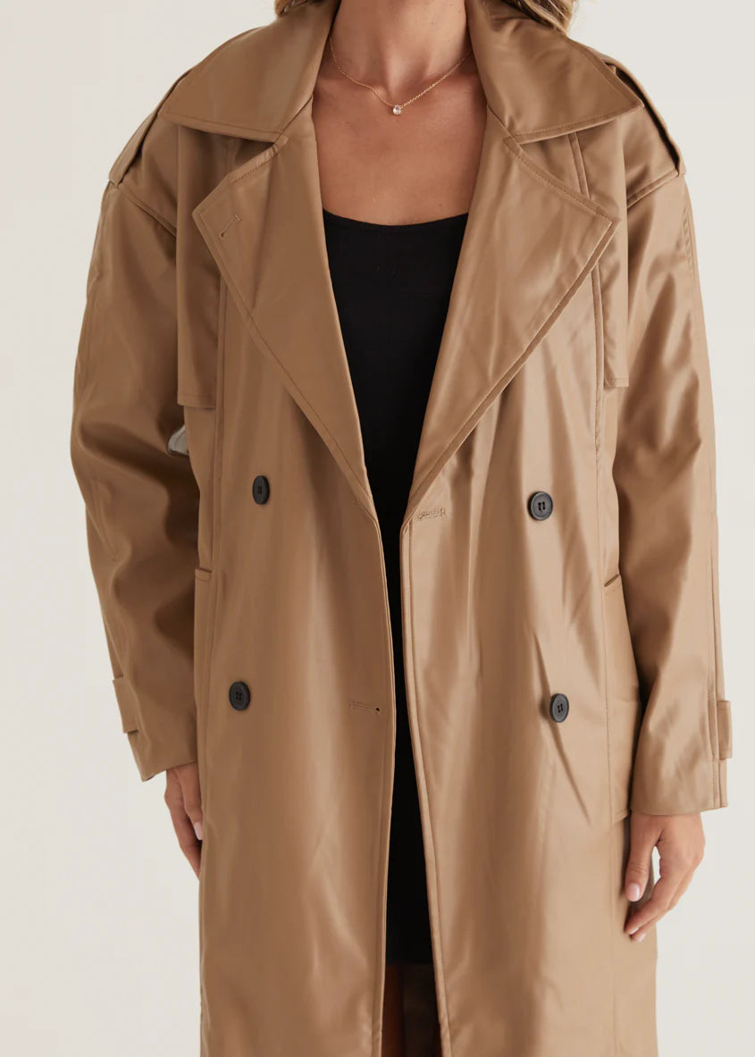 Reese Pu Trench - Camel