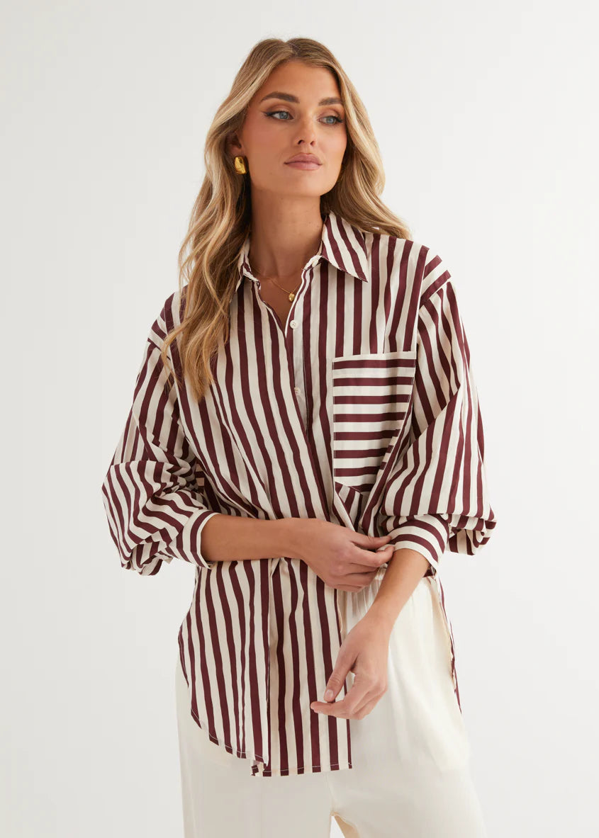 Lola Shirt - Berry Stripe