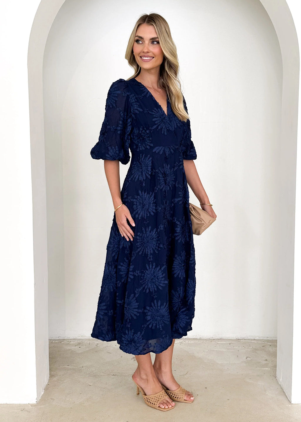 Bayside Midi Dress - Navy