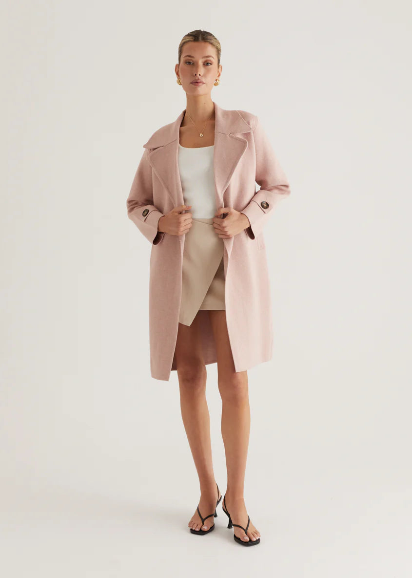 Chayso Knit Coat - Blush