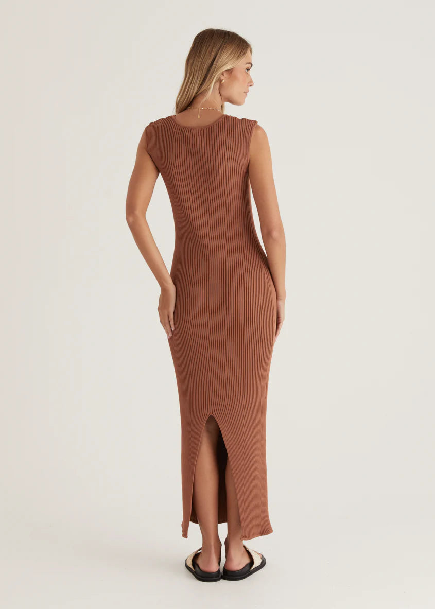 Carver Knit Maxi Dress - Rust