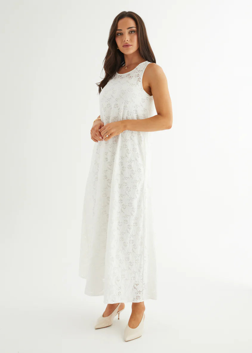 Aneika Lace Maxi Dress - White
