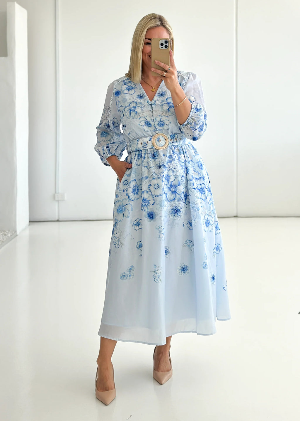 Lani Maxi Dress - Blue Flowers