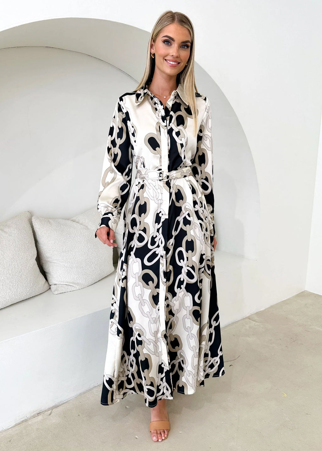 Vickso Midi Dress - Black Chain