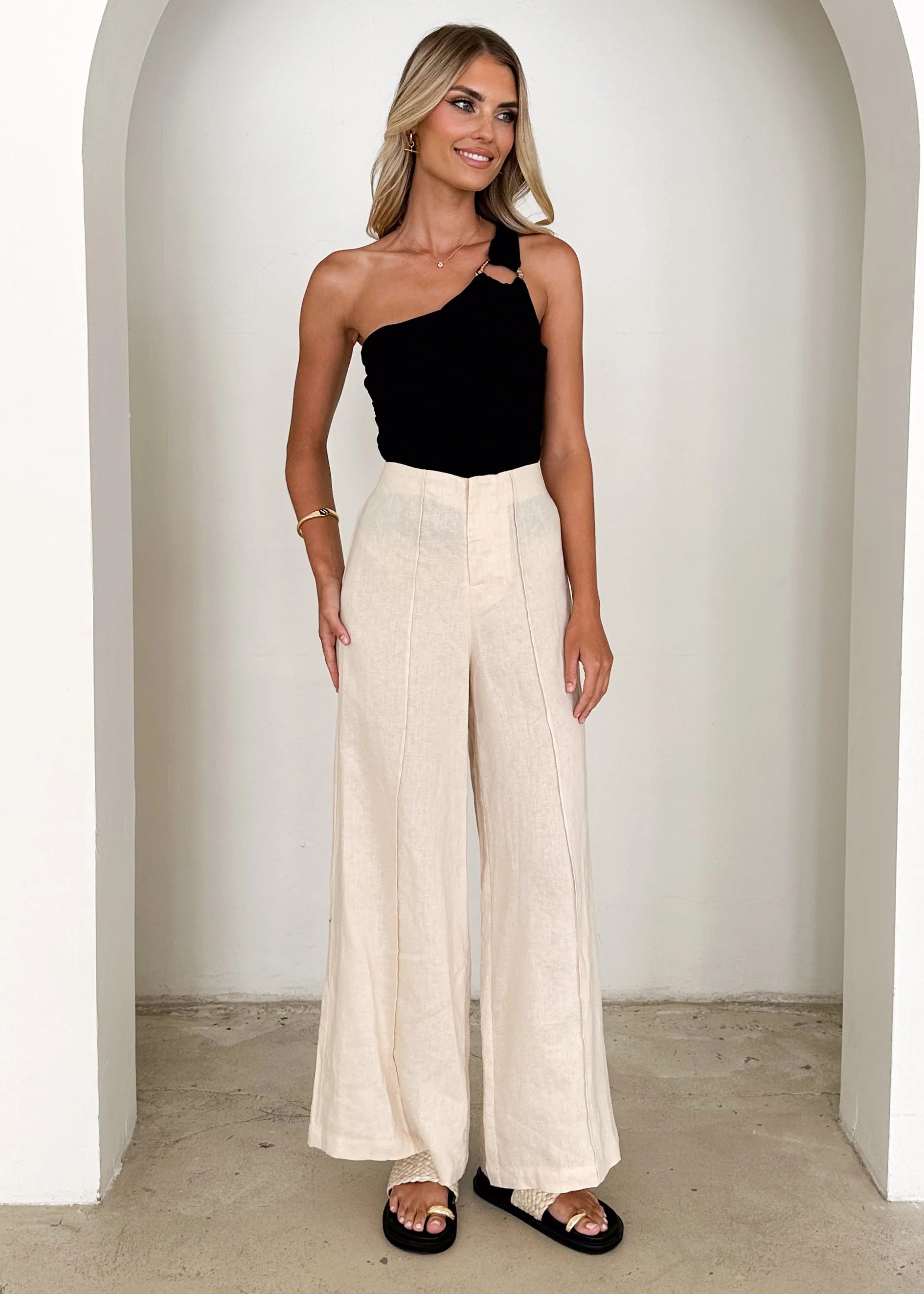 Riva Linen Pants - Cream