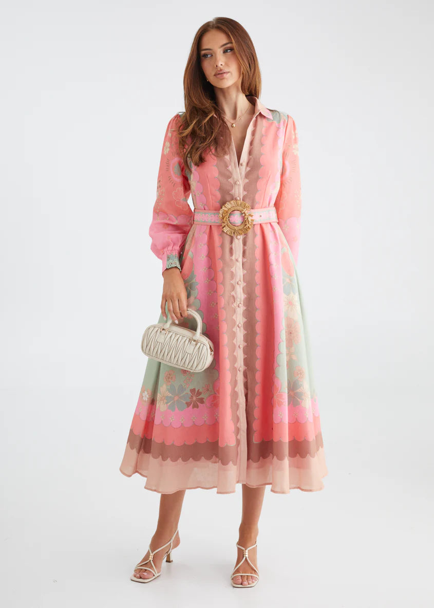 Entity Midi Dress - Melon Floral