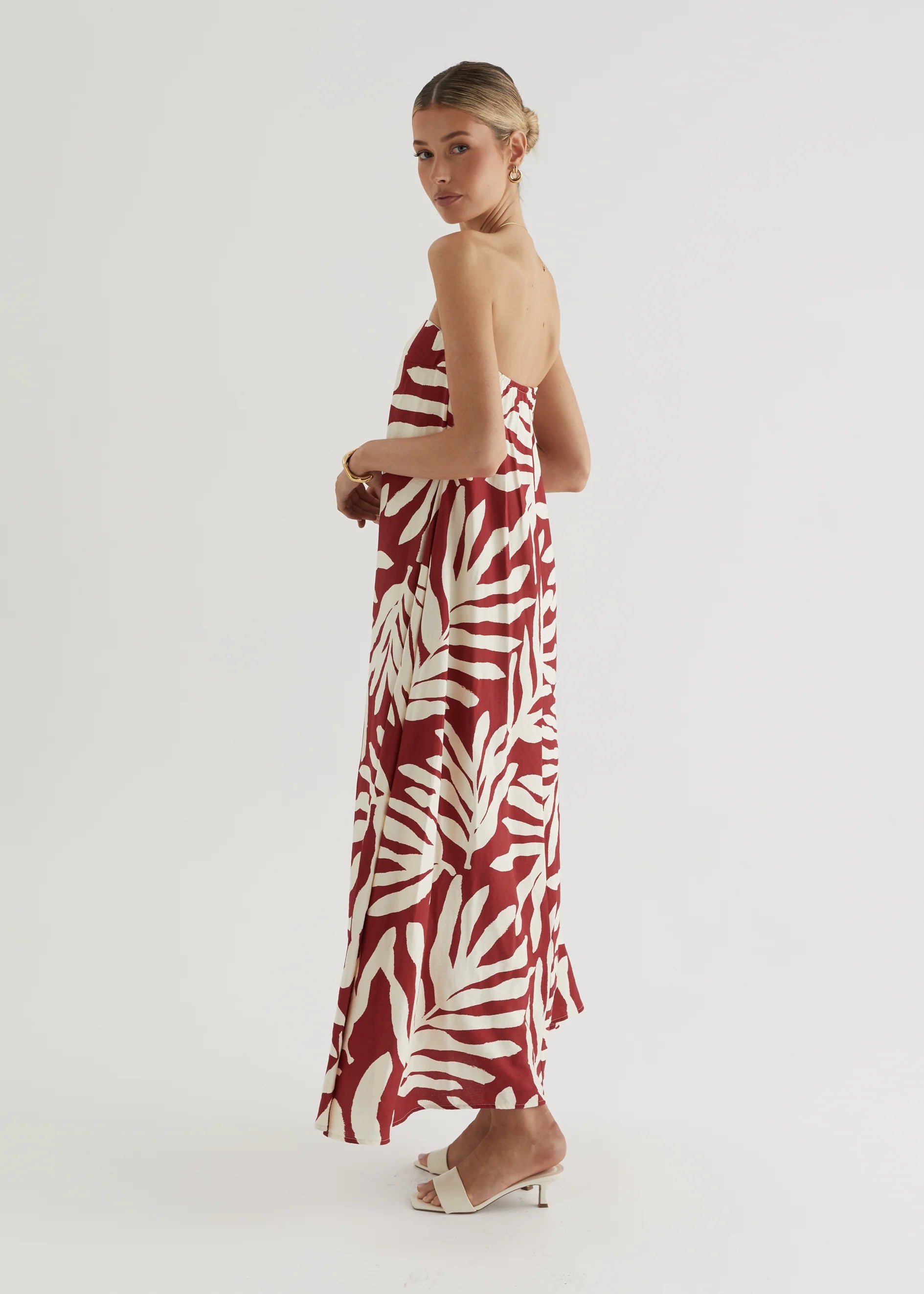 Remora Strapless Maxi Dress - Ruby Leaf