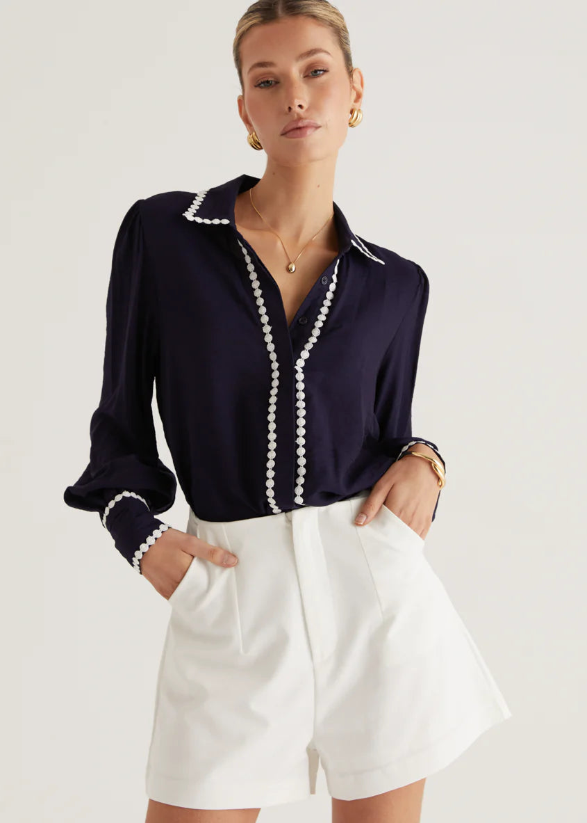 Sariyah Shirt - Navy