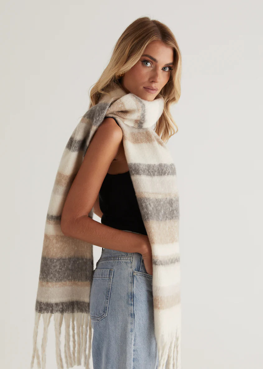 Novella Scarf - Grey Check