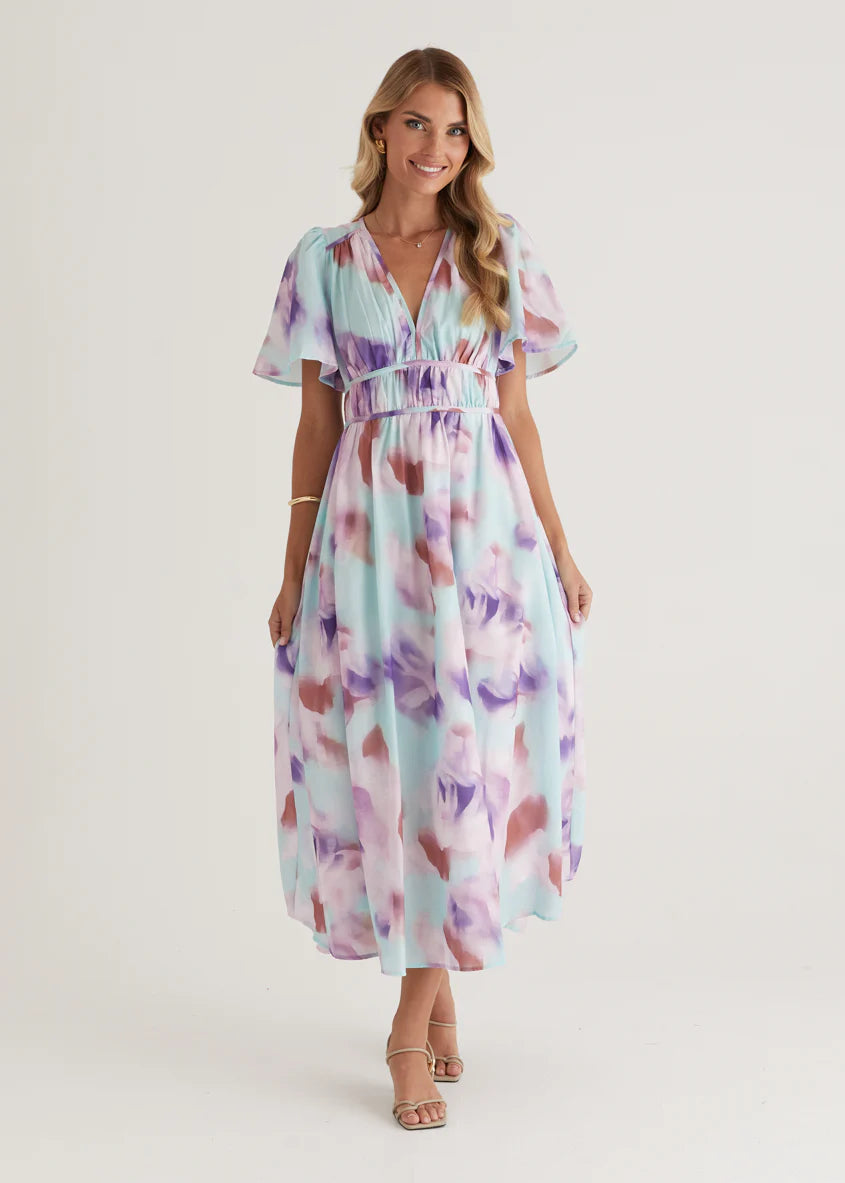 Yuliana Midi Dress - Lilac Floral