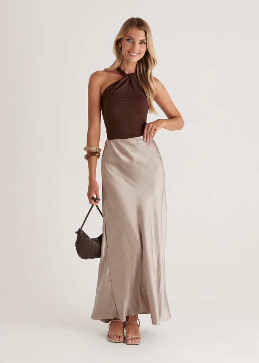 Rosalie Midi Skirt - Taupe
