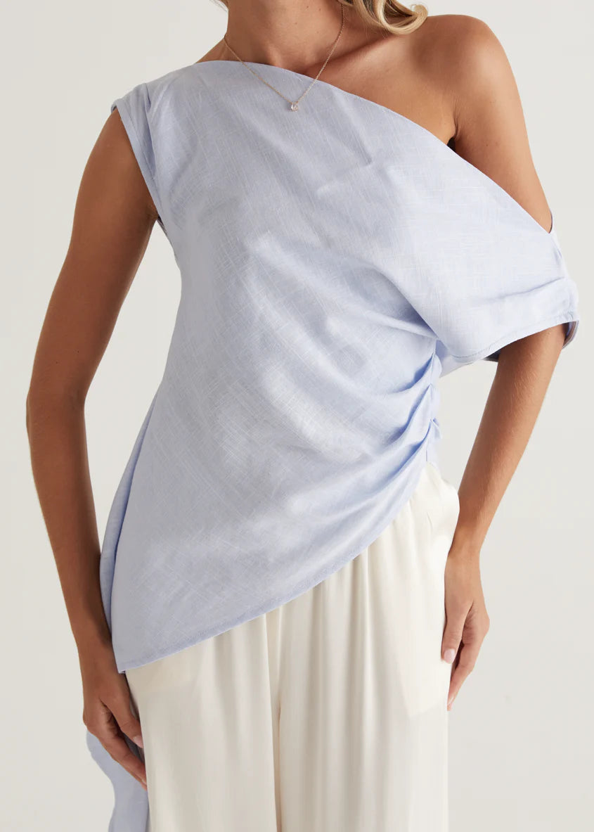 Kylo One Shoulder Top - Blue