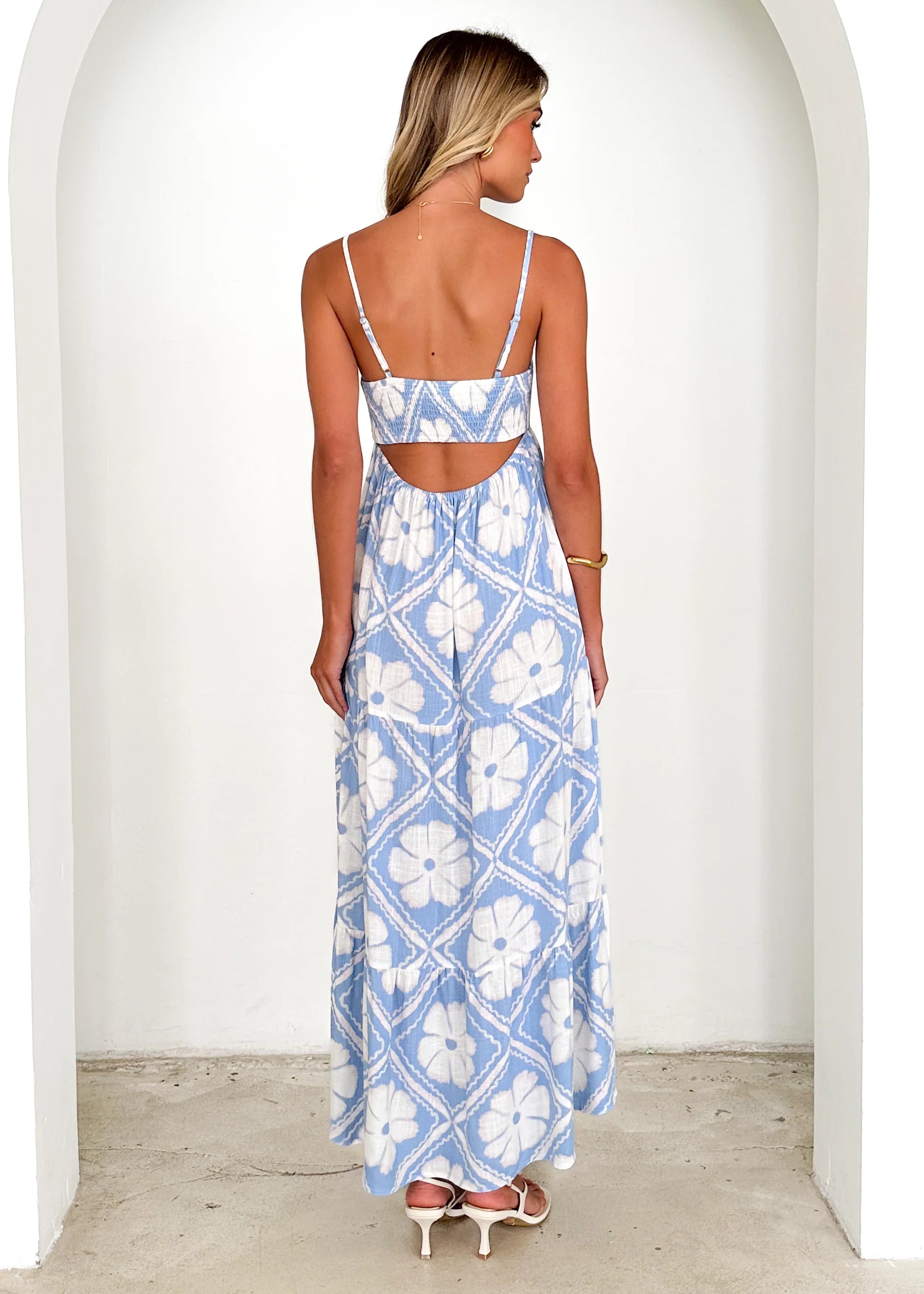 Noreen Maxi Dress - Blue Shibori
