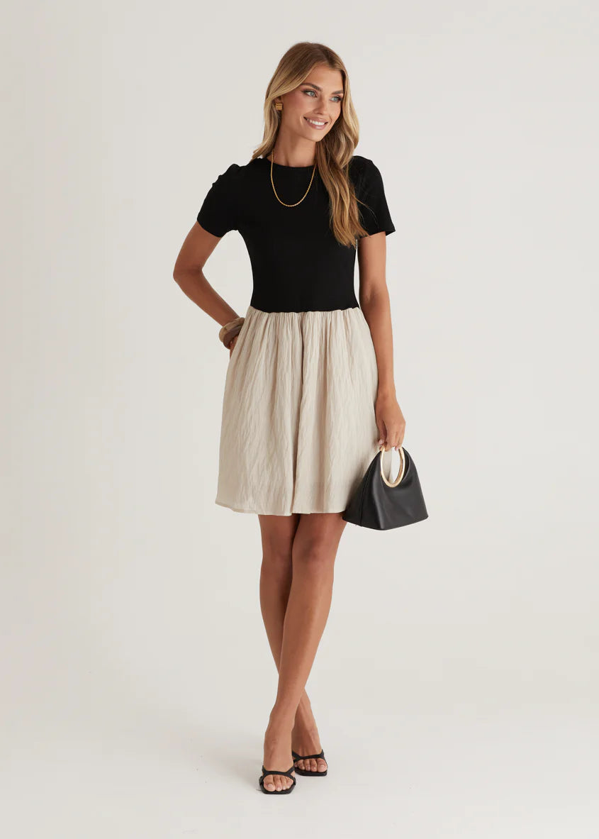 Karmen Dress - Beige Splice