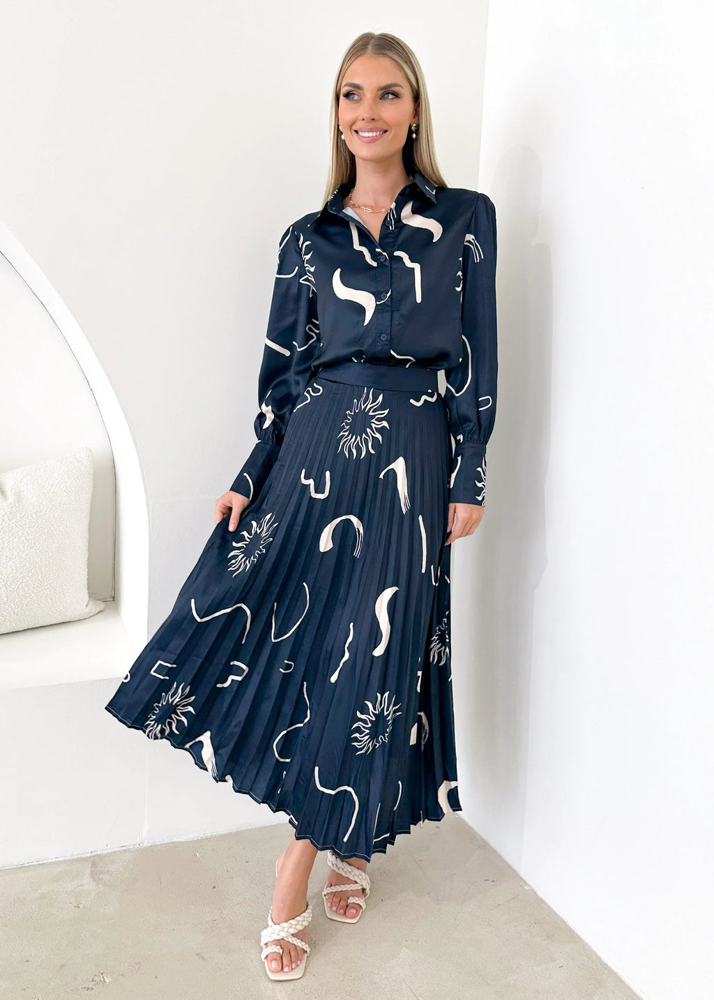 Lylia Shirt - Navy Abstract