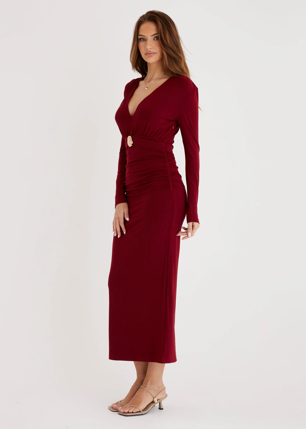 Alysse Midi Dress - Wine