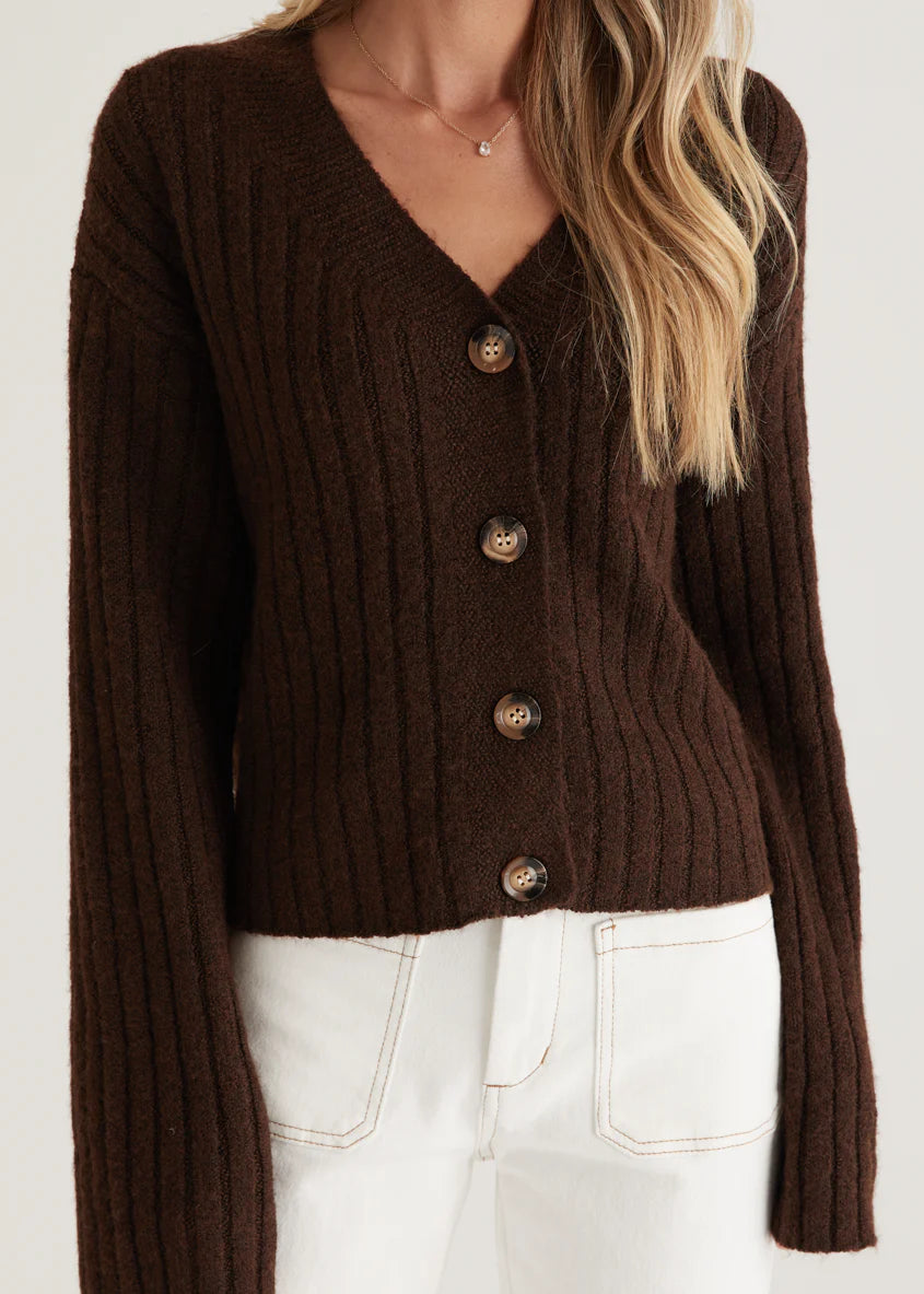Hustle Cardigan - Chocolate