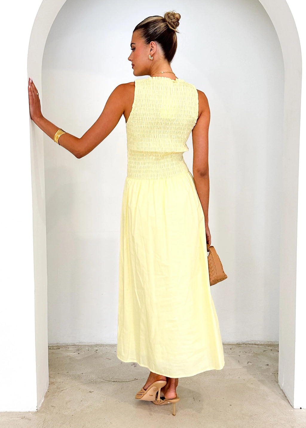 Brixton Midi Dress - Lemon