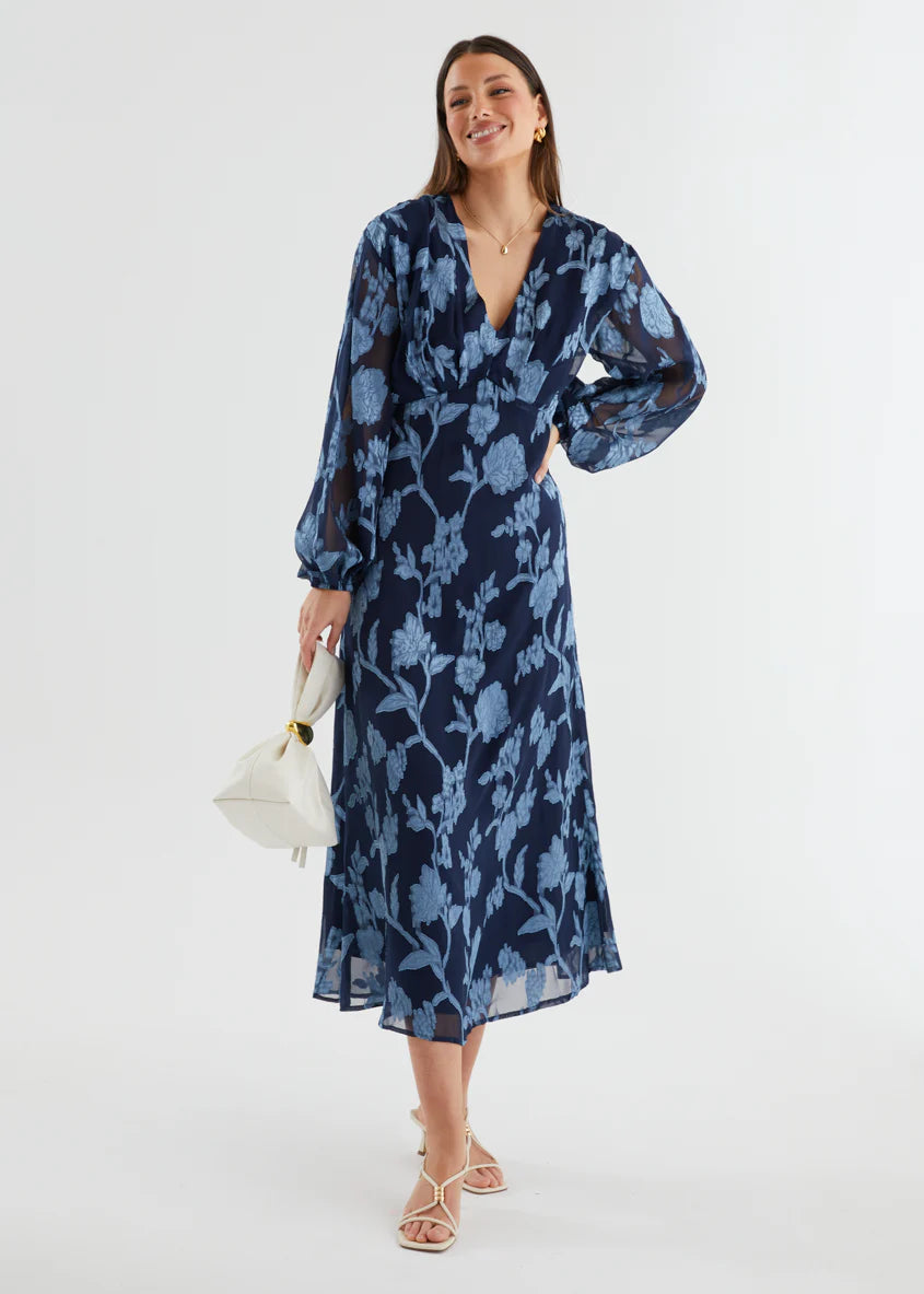 Primavera Maxi Dress - Blue Floral