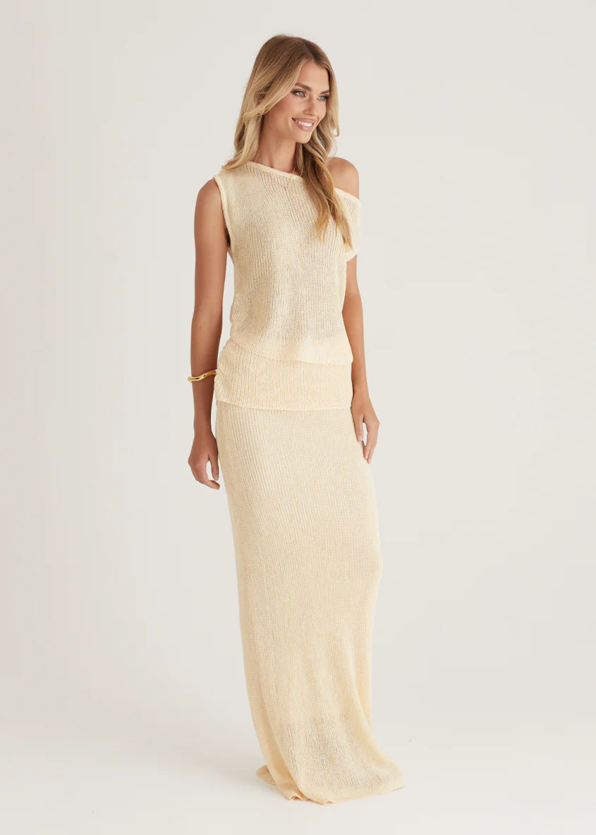 Zion Drop Shoulder Knit Top - Butter