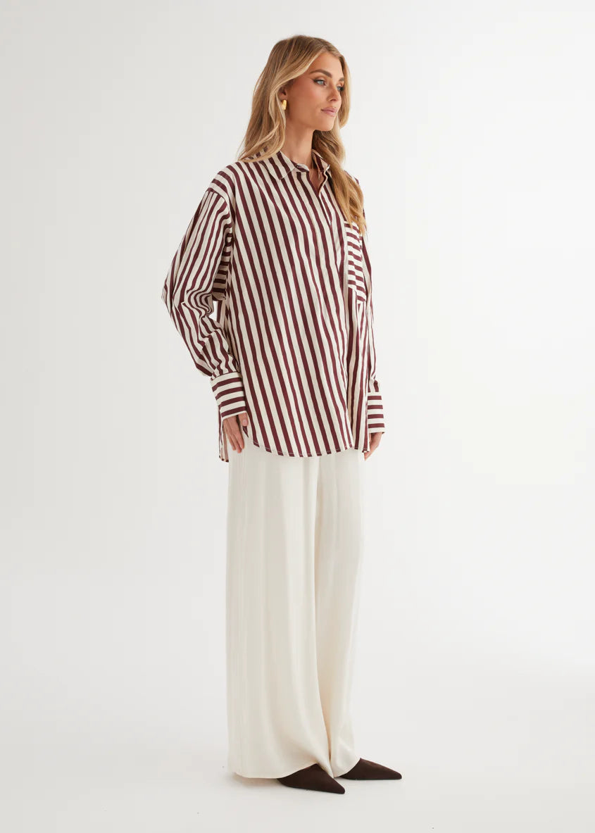 Lola Shirt - Berry Stripe