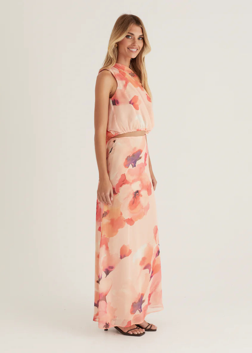 Lilyfield Crop - Peach Floral