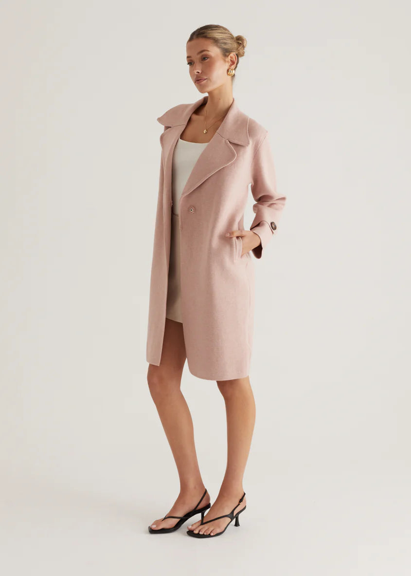 Chayso Knit Coat - Blush