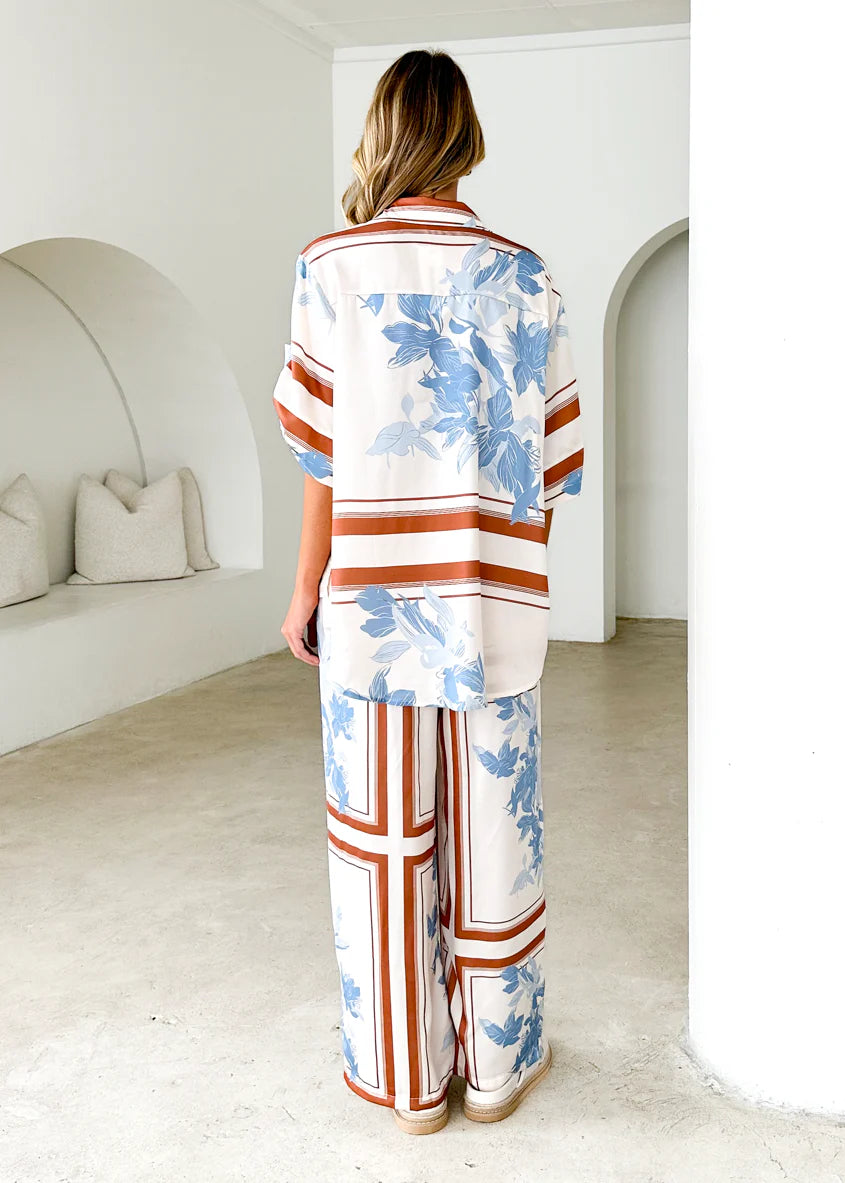 Kaycie Shirt - Blue Flowers