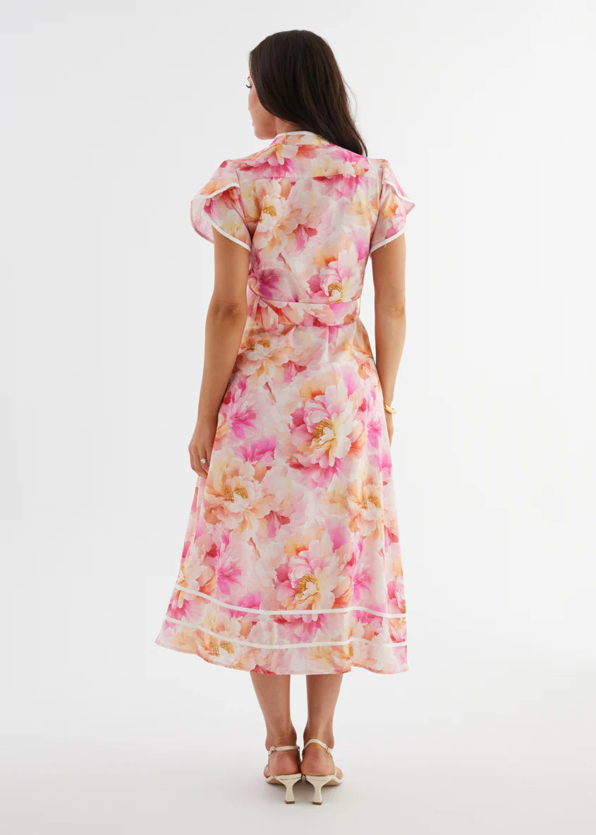 Dafina Maxi Dress - Magenta Floral