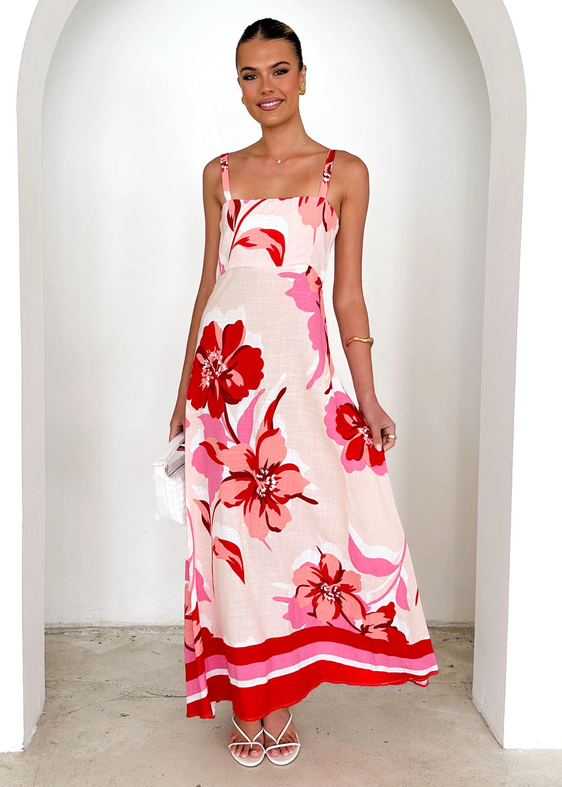 Maxine Maxi Dress - Red Rosabel