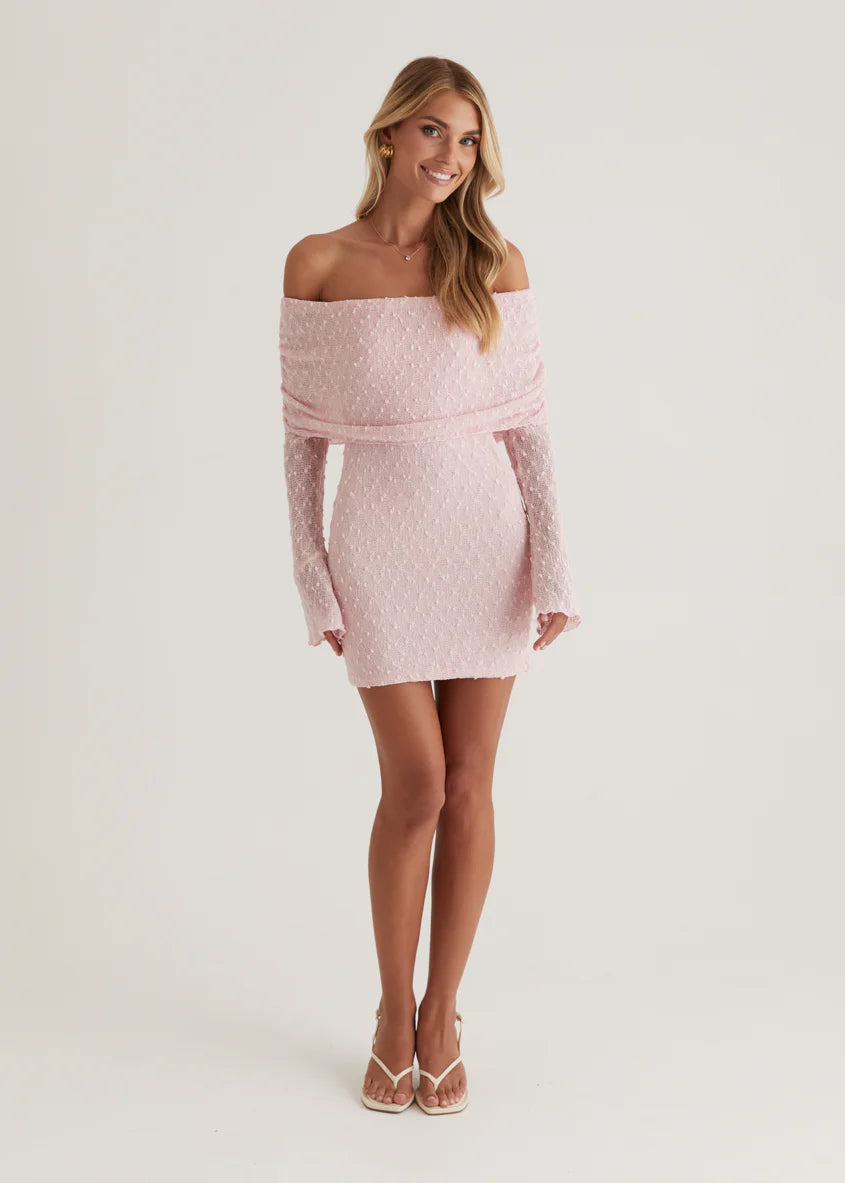 Toulouse Off Shoulder Dress - Pink