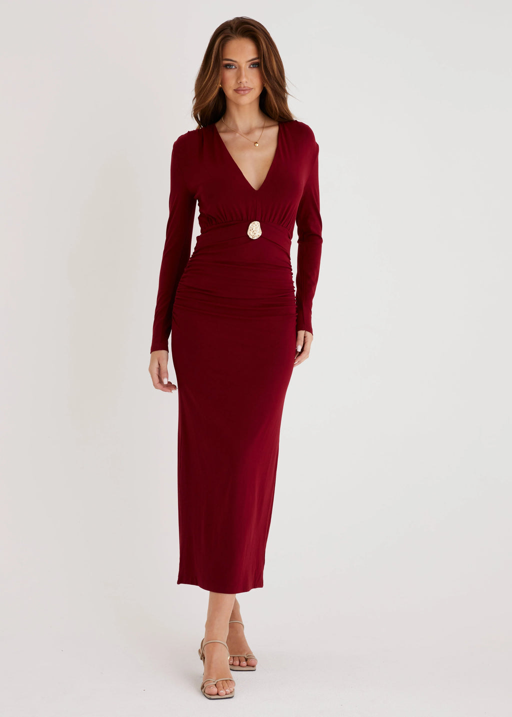 Alysse Midi Dress - Wine