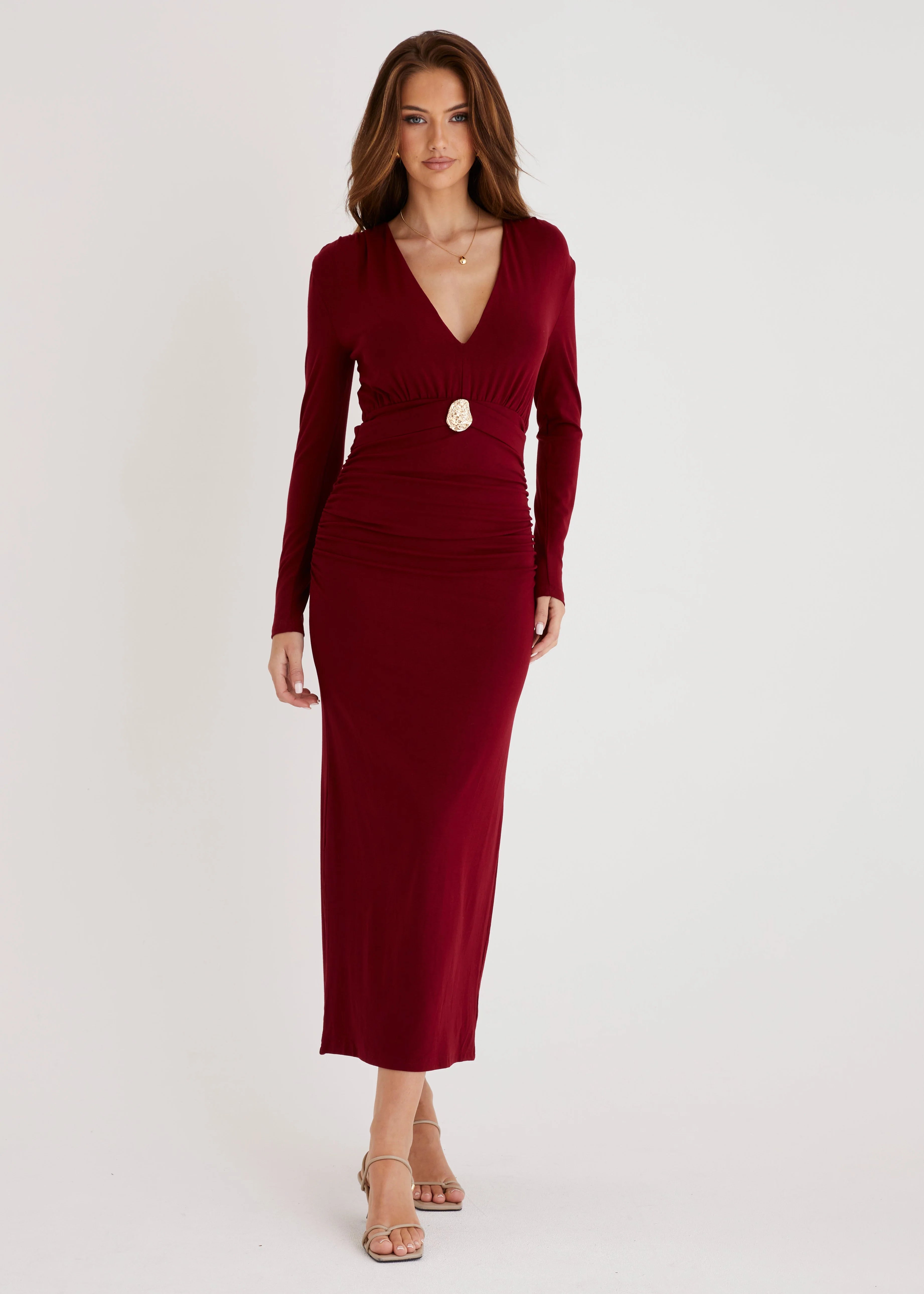 Alysse Midi Dress - Wine
