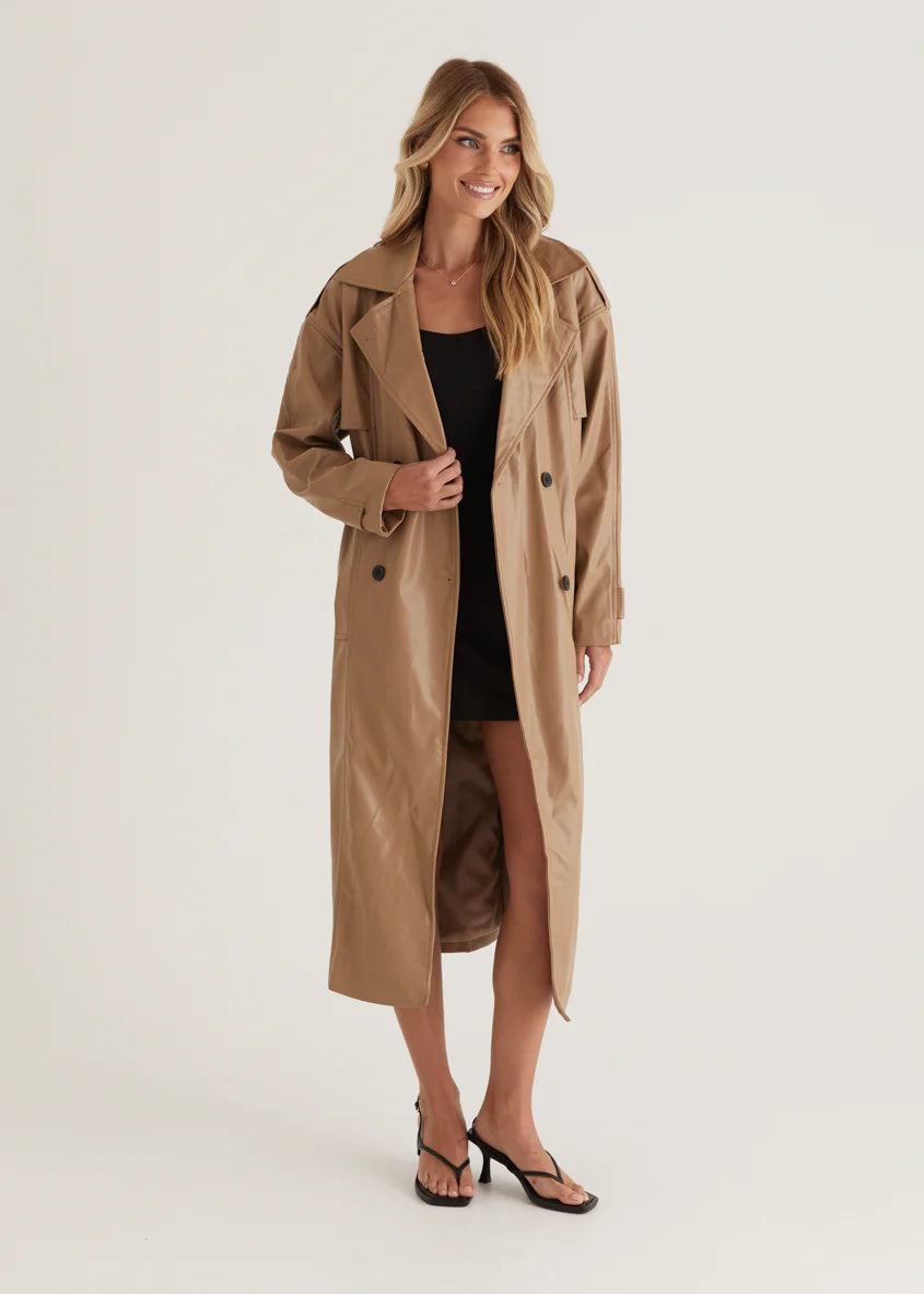 Reese Pu Trench - Camel