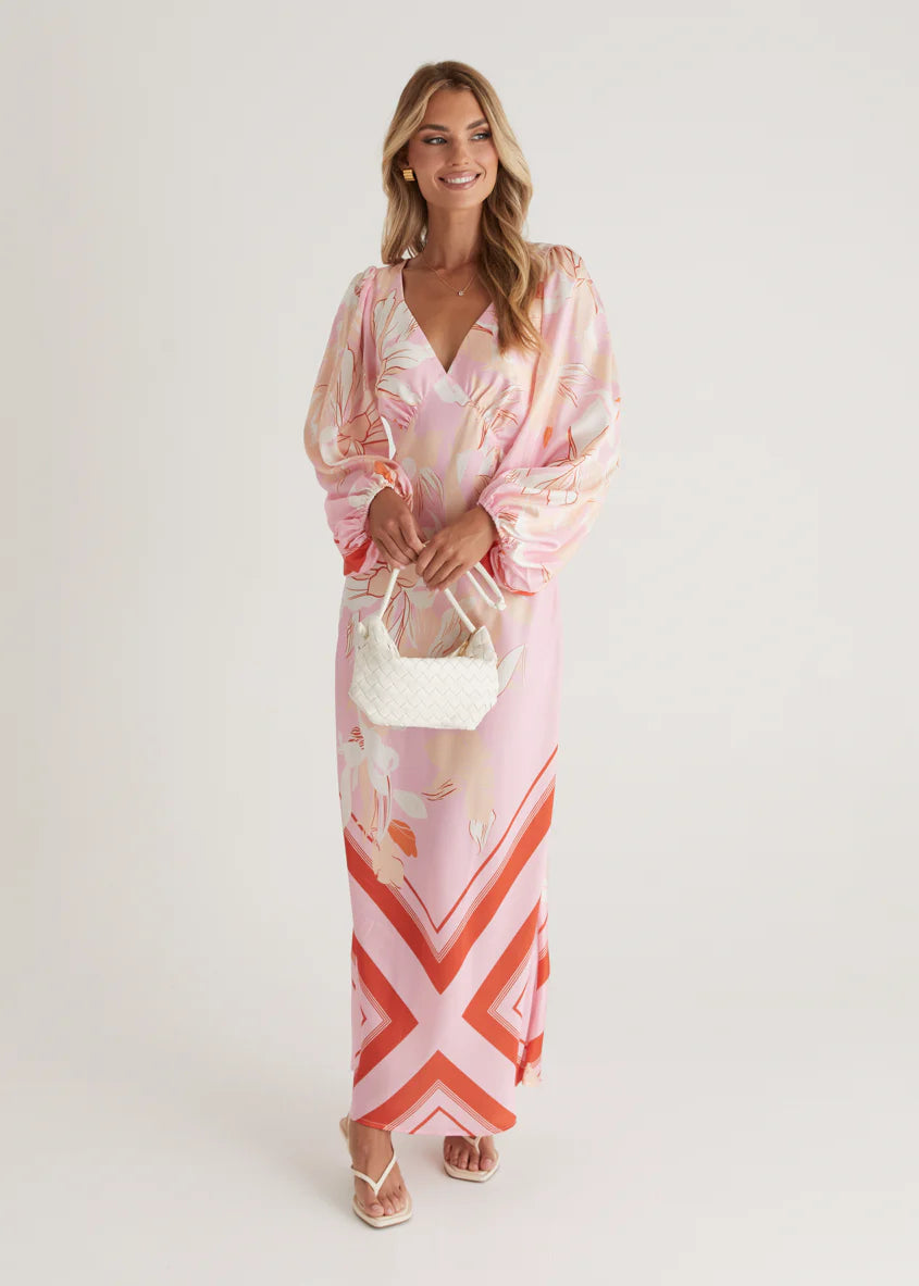 Stetha Maxi Dress - Candy Pink Floral