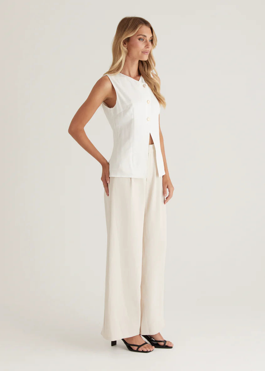 Jolie Vest Top - Off White